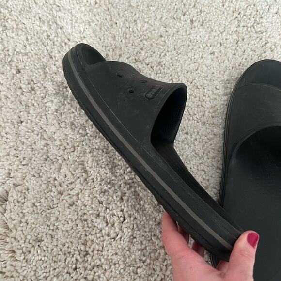 Men's Black Crocs Slides Size 12 - Picture 3 of 6